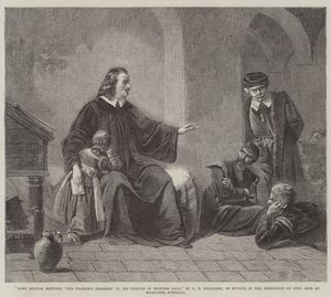 ジョンバニヤンはベッドフォード刑務所で彼の友人に「巡礼者の進歩」を暗唱 作： George Frederick Folingsby
